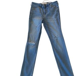 Hollister Kids Girls High Rise Distressed Skinny Jeans Light Wash Size 3R
